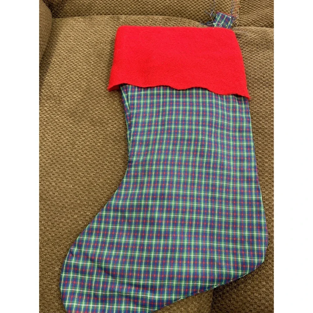 Christmas Holiday Stockings teddy bears Blue Red‎ Applique Felt Decor 3D